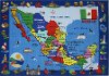 4 x 6 Small Mexico Map Multi-Color Area Rug - Fun Time