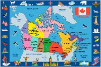 4 x 6 Small Canada Map Multi-Color Area Rug - Fun Time