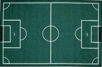 3 x 5 Small Soccer Field Green Area Rug - Fun Time