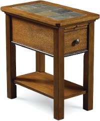 8710-066 Light Oak and Slate Side Table - Breckenridge