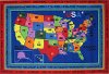 5 x 7 Medium State Capitals Multi-Color Area Rug - Fun Time