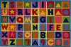 3 x 5 X-Small Numbers and Letters Multi-Color Area Rug - Fun Time