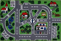 5 x 7 Medium City Streets Multi-Color Area Rug - Fun Time