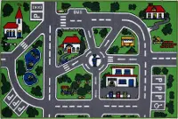 5 x 7 Medium City Streets Multi-Color Area Rug - Fun Time