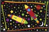 3 x 5 Small Outer Space Multi-Color Area Rug - Fun Time