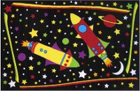 3 x 5 Small Outer Space Multi-Color Area Rug - Fun Time