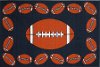 3 x 5 Small Football Time Orange & Blue Rug - Fun Time