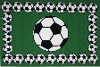 3 x 5 Small Soccer Time Green, Black and White Area Rug - Fun Time