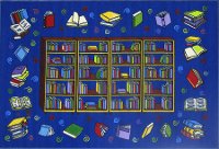 3 x 5 Small Reading Time Blue Rug - Fun Time