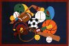 3 x 5 Small Sports America Multi-Color Area Rug - Fun Time