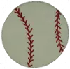 3' Round Red and White Baseball Rug - Fun Time Shape