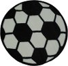 3' Round Black and White Soccer Ball Rug - Fun Time Shape