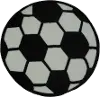 3' Round Black and White Soccer Ball Rug - Fun Time Shape