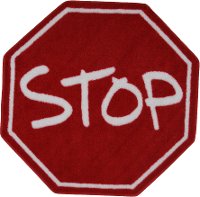 39 Inch Hexagon Stop Sign Red Area Rug - Fun Time