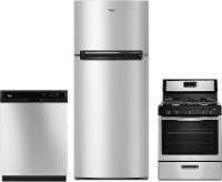 KIT Whirlpool 3 Piece Kitchen Appliance Package with Gas Range - Stainless Steel