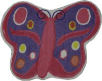 2 x 3 X-Small Pink and Purple Butterfly Area Rug - Fun Time Shape