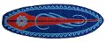Surf Time Red and Blue Surf Board 5 Foot Runner Rug