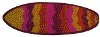 Red and Pink Wavy Sea Surf Board 5 Foot Runner Rug - Fun Time Shape