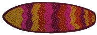Red and Pink Wavy Sea Surf Board 5 Foot Runner Rug - Fun Time Shape
