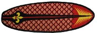 Red and Black Newport Surfboard 5 Foot Runner Rug - Surf Time