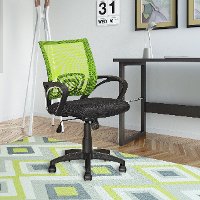 Lime Green and Black Mesh Office Chair - Workspace-2