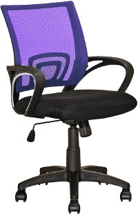 Black and Purple Mesh Office Chair - Workspace