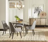 Gray 5 Piece Round Dining Set - American Retrospective