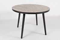 Gray Wash and Black 42 Inch Round Dining Table - American Retrospective
