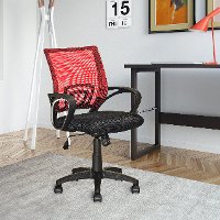 Red and Black Mesh Office Chair - Workspace