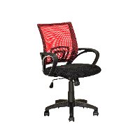Red and Black Mesh Office Chair - Workspace-3