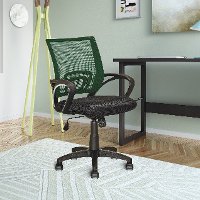 Forest Green and Black Mesh Office Chair - Workspace