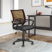 Dark Brown and Black Mesh Office Chair - Workspace