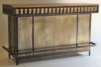 Mango and Metal Contemporary Bar Cabinet - Manava