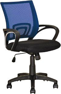 Navy Blue and Black Mesh Office Chair - Workspace