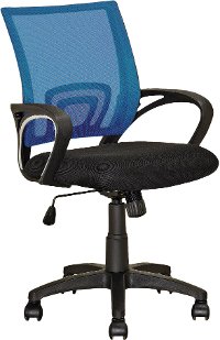 Blue and Black Mesh Office Chair - Workspace