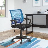 Blue and Black Mesh Office Chair - Workspace-2