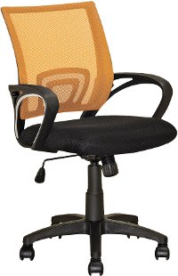 Orange and Black Mesh Office Chair - Workspace-3