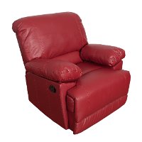 Red Bonded Leather Recliner - Lea