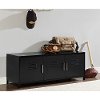 Black Metal Locker Style Storage Bench (48 Inch)