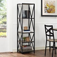 Metal & Driftwood 5-Shelf Bookshelf (61 Inch)