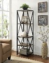 Metal & Barnwood Media 5-Shelf Bookshelf (61 Inch)