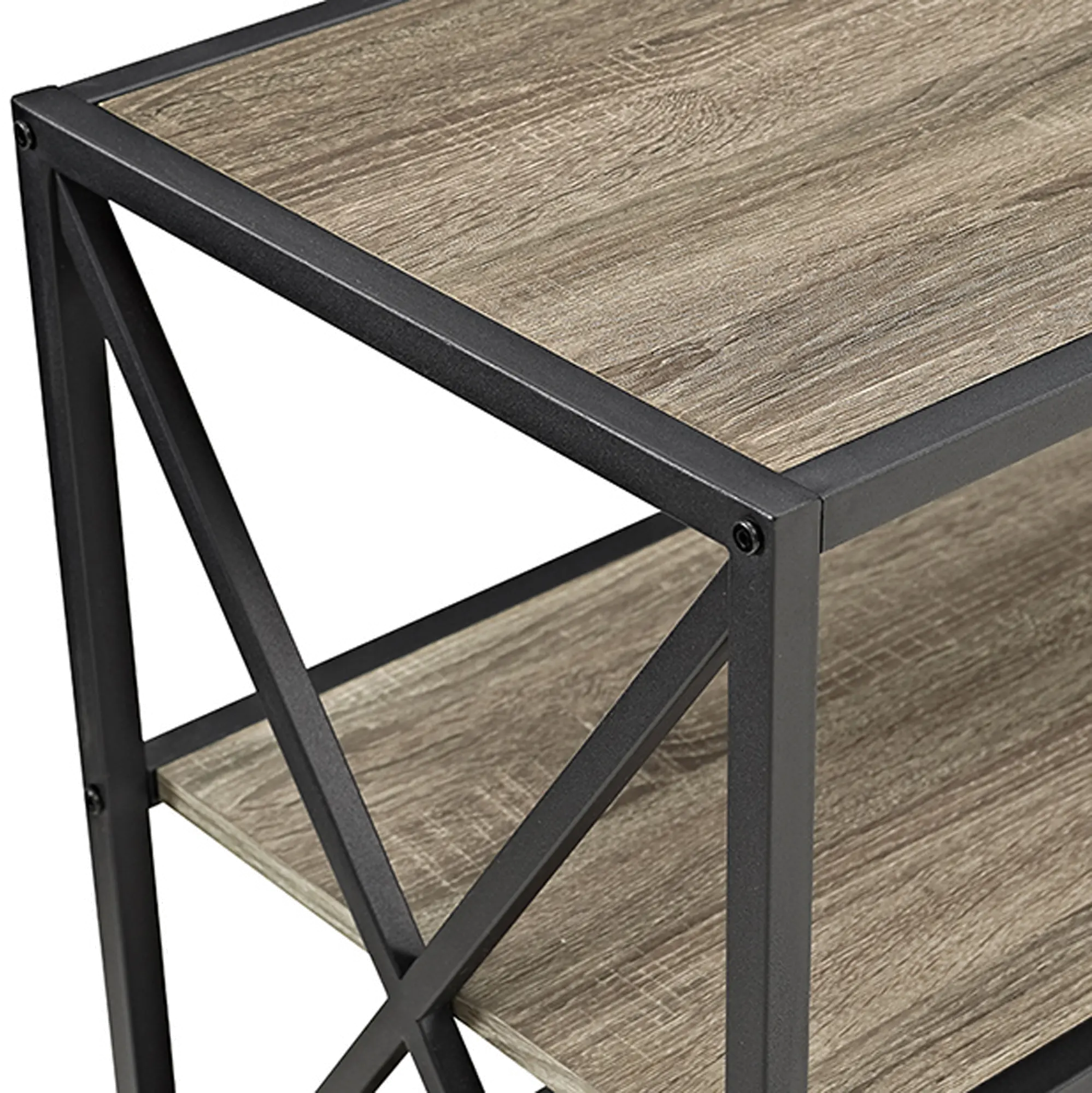 BS60XMWAG Metal & Driftwood Bookshelf Console (60 Inch)-2
