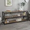 BS60XMWBW Metal & Barnwood Bookshelf Console - Walker Edison