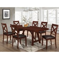 Espresso Solid Wood 7 Piece Dining Set