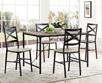Angle Iron Wood 5 Piece Dining Set