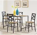C48WAIBW Angle Iron Barnwood 5 Piece Dining Set