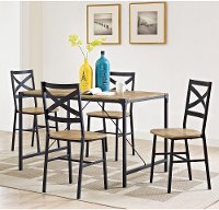 Angle Iron Wood 5 Piece Dining Set