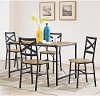 C48WAIBW Light Brown Wood and Metal 5 Piece Dining Room Set - Angle Iron