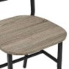 Metal X-Back Wood Seat Dining Chair Pair -2