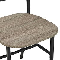 Metal X-Back Wood Seat Dining Chair Pair -2